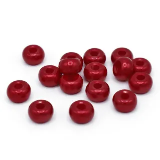Silk Resin Beads 9x5mm for Necklaces, Bracelets, and Applications Red