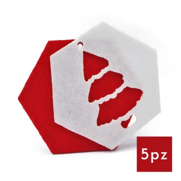 Decorazioni Natalizie feltro albero esagonale