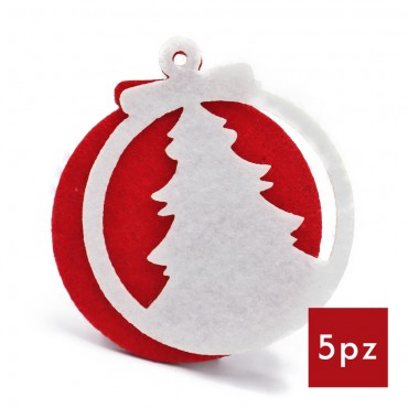 Decorazioni Natalizie feltro alberello cerchio