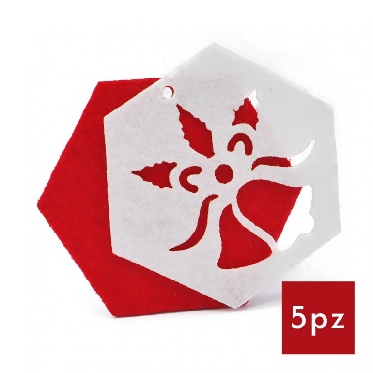 Decorazioni Natalizie feltro campana esagonale
