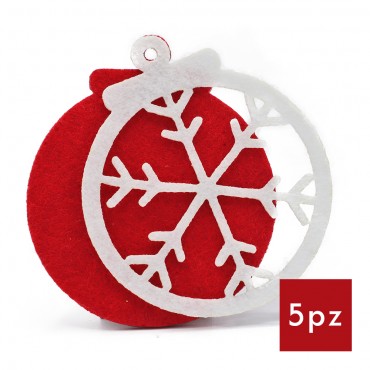 Decorazioni Natalizie feltro fiocco di neve cerchio