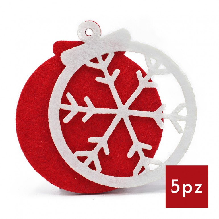 Decorazioni Natalizie feltro fiocco di neve cerchio