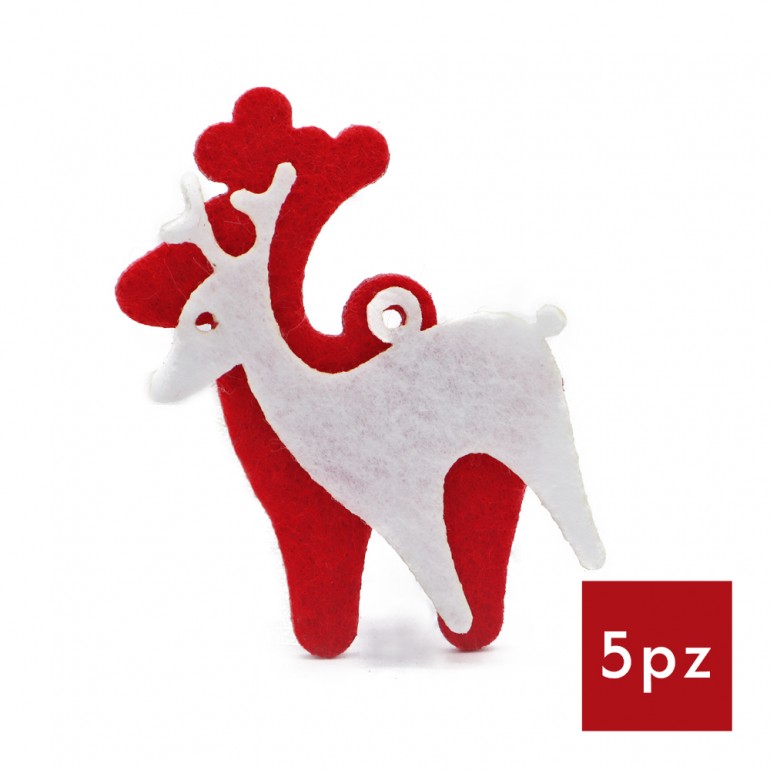 Decorazioni Natalizie feltro sagoma renna