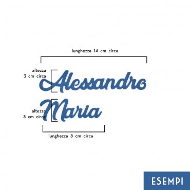 Nome in Feltro Celeste Personalizzabile h 3cm