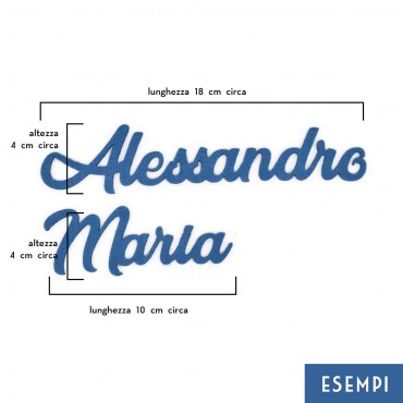 Nome in Feltro Celeste Personalizzabile h 4cm