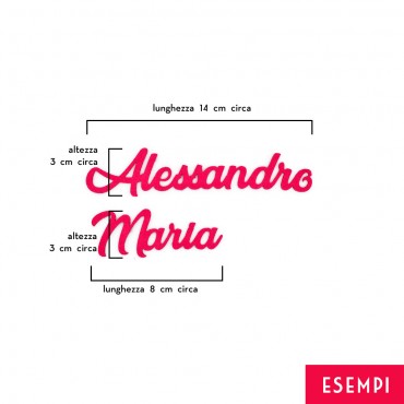 Nome in Feltro Fuxia Personalizzabile h 3cm