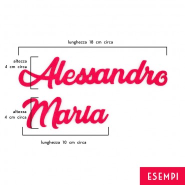 Nome in Feltro Fuxia Personalizzabile h 4cm