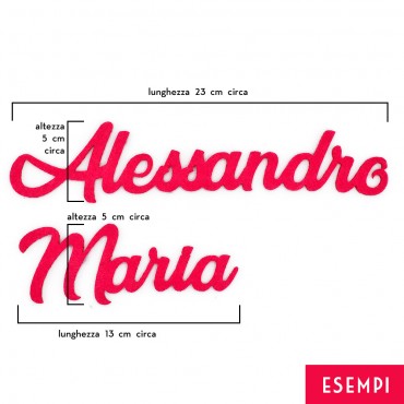 Nome in Feltro Fuxia Personalizzabile h 5cm