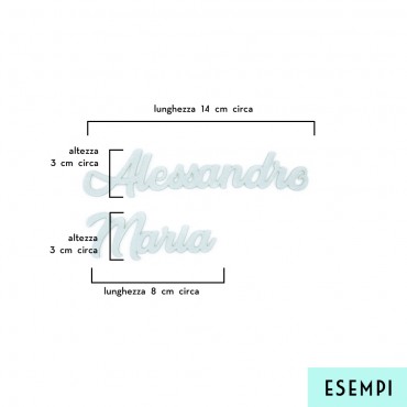 Nome in Feltro Nuvola Personalizzabile h 3cm