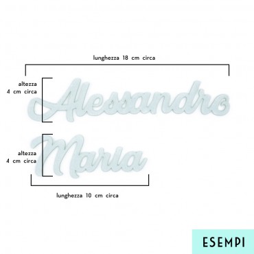 Nome in Feltro Nuvola Personalizzabile h 4cm