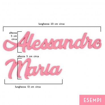 Nome in Feltro Rosa Personalizzabile h 5cm