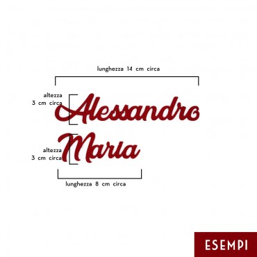 Nome in Feltro Rosso Personalizzabile h 3cm