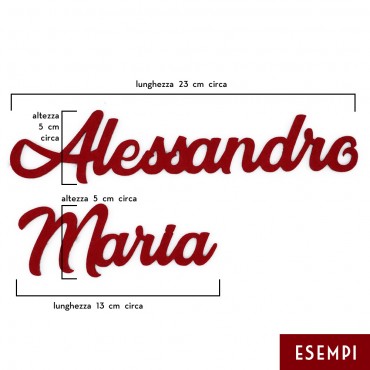 Nome in Feltro Rosso Personalizzabile h 5cm