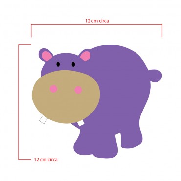 Pannolenci 3 D Personaggio Ippopotamo