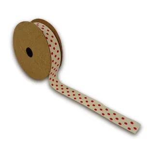 Ruban en coton décoré de 18 mm pour décorations et noeuds de 5 m Rouge