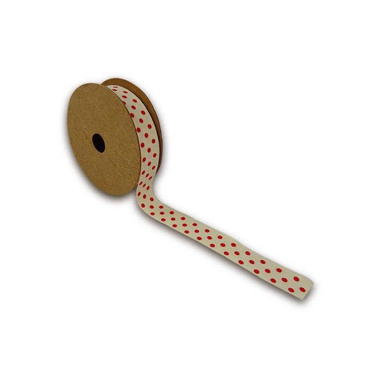 Passamaneria nastro pois rosso mm18 Mt.5