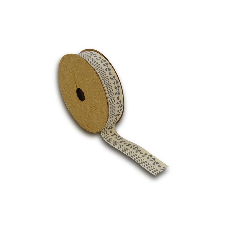 Passamaneria nastro fiocco grigio  mm18 Mt.5