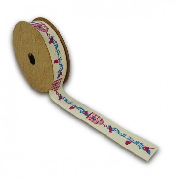 Nastro in cotone stampato per decorazioni e fiocchi 18mm 5mt 