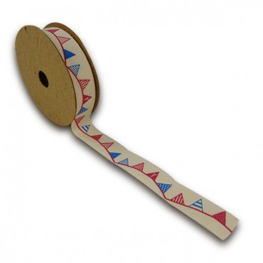 Nastro in cotone stampato per decorazioni e fiocchi 18mm 5mt 