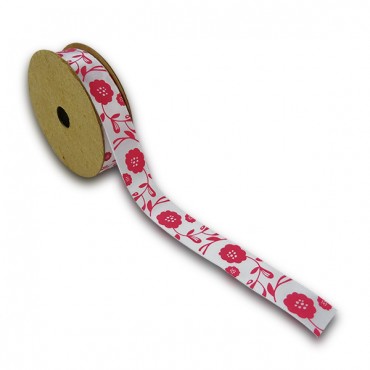Nastro in cotone stampato per decorazioni e fiocchi 18mm 5mt 