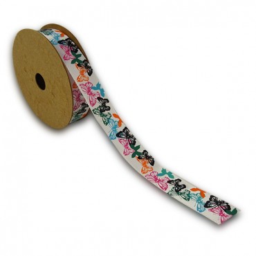 Nastro in cotone stampato per decorazioni e fiocchi 18mm 5mt