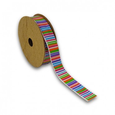 Nastro in cotone 25mm decorato per decorazioni e fiocchi 5mt 