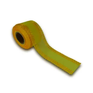 Pasamaneria de tul con bordes de saten de encaje 40mm 5mt Prato