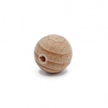 Sfera legno preforata naturale per bijoux e accessori fai da te 