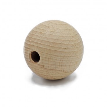 Sfera legno preforata naturale per bijoux e accessori fai da te 