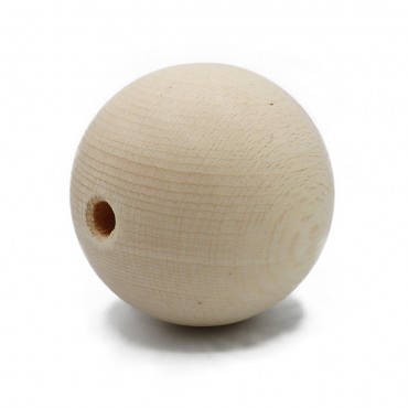 Sfera legno preforata naturale per bijoux e accessori fai da te