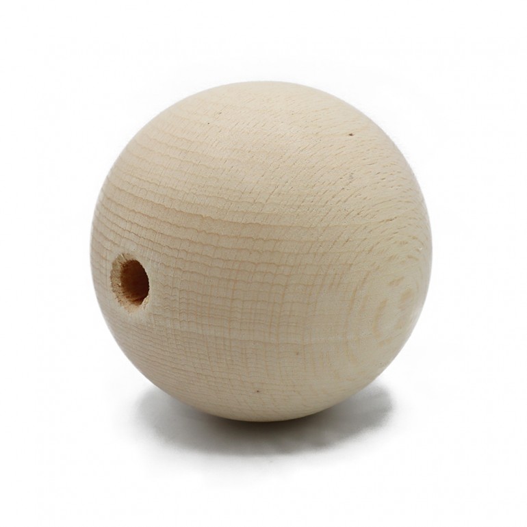 Sfera legno preforata naturale per bijoux e accessori fai da te