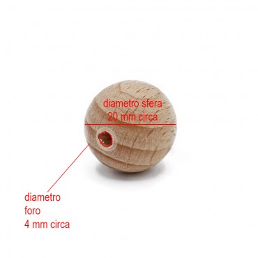 Sfera legno preforate 20mm