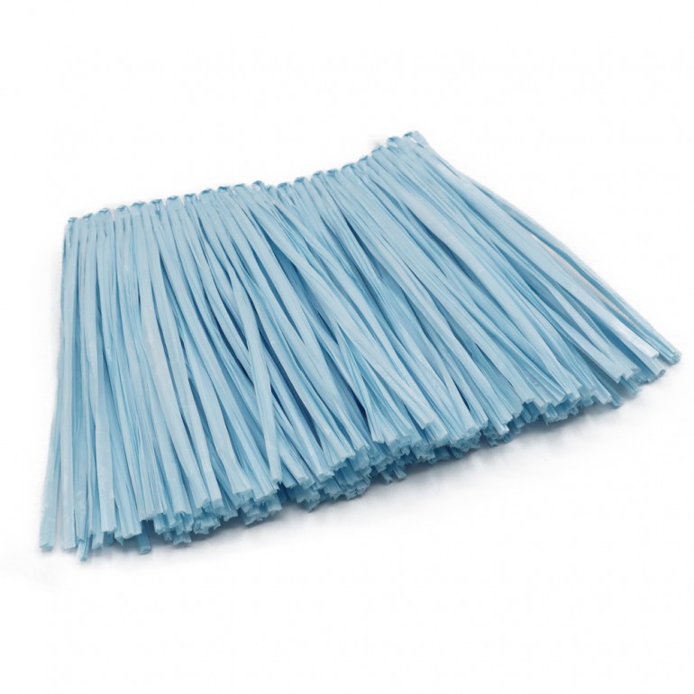 Frangia di Rafia h10cm Azzurro cm50