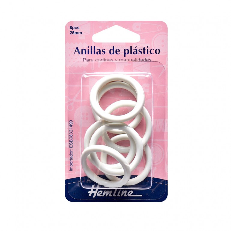Anneaux Plastique Blanc 25mm | Tessiland