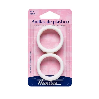 Anillos de plástico blanco revestibles a ganchillo Bianco