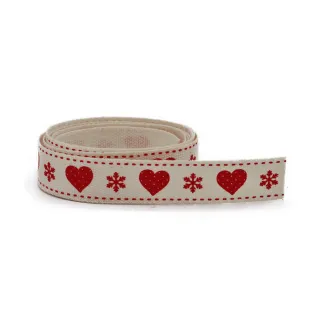 Ruban décoratif en coton et lurex pour bordures et paquets cadeaux 3m Naturale