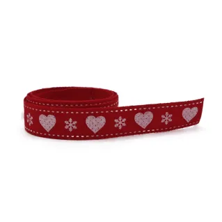 Cinta decorativa de algodón y lurex para bordes y paquetes de regalo 3mt Rojo
