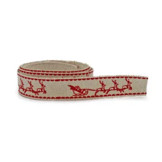 Cinta decorativa de algodón y lurex para bordes y paquetes de regalo 3mt Naturale