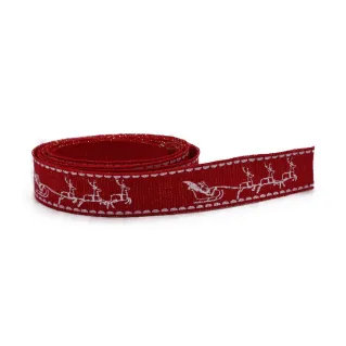 Cinta decorativa de algodón y lurex para bordes y paquetes de regalo 3mt Rojo