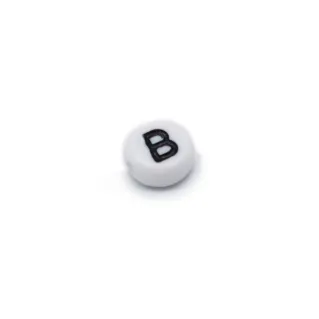 White PVC Letter Bead for Pacifier Chains and Jewelry Necklaces White