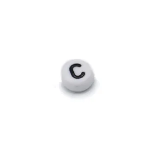 Perle lettres blanches en PVC pour chaînes de sucette et colliers Blanc
