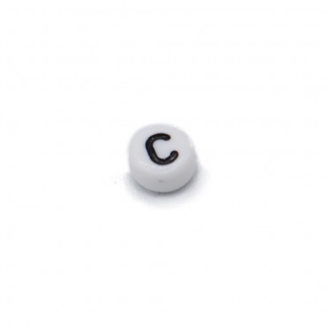 Perline lettera in PVC per bracciali e collane bijoux Bianco