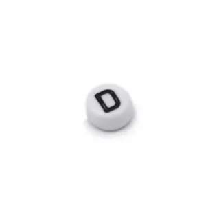Perle lettres blanches en PVC pour chaînes de sucette et colliers Blanc