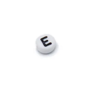 Perla letra blanca de PVC para cadenas de chupete y collares Blanco