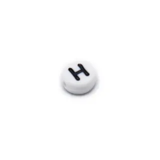 White PVC Letter Bead for Pacifier Chains and Jewelry Necklaces White