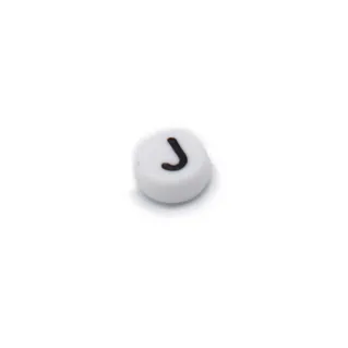 Perla letra blanca de PVC para cadenas de chupete y collares Blanco