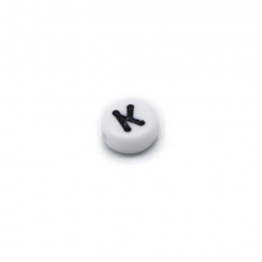Perline lettera in PVC per bracciali e collane bijoux Bianco