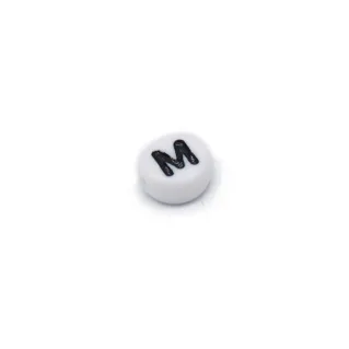 Perle lettres blanches en PVC pour chaînes de sucette et colliers Blanc
