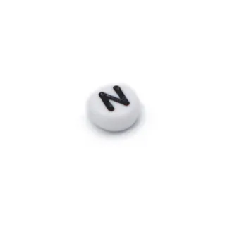 Perla letra blanca de PVC para cadenas de chupete y collares Blanco