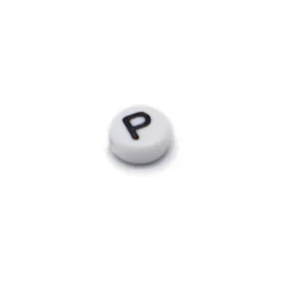 White PVC Letter Bead for Pacifier Chains and Jewelry Necklaces White